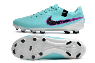 Nike Tiempo Legend X Academy FG Low-Tops Football Boots - Turquoise/Purple/Black