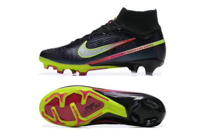 Nike Air Zoom Mercurial Superfly 9 Elite FG High-Tops Football Boots - Black/Silver/Yellow/Pink