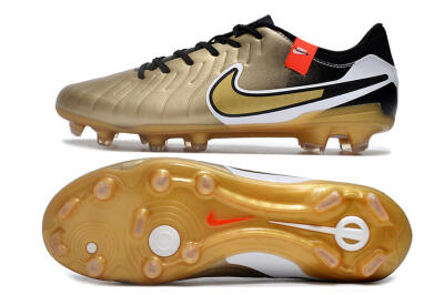 Nike Tiempo Legend 10 Pro FG Low-Tops Football Boots - Gold/Black/White