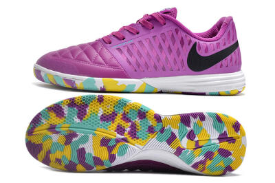 Nike Lunar Gato 2 IC Low-Tops Football Shoes - Purple/Black/Rainbow