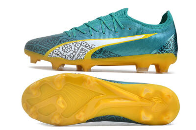 Puma Ultra Ultimate FG Low-Tops Football Boots - Jade/White/Yellow