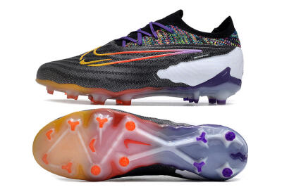 Nike Phantom GX Elite FG Low-Tops Football Boots - Black/Purple/Rainbow