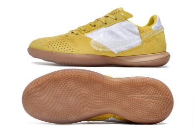 Nike Street Gato IC Low-Tops Football Shoes - White/Yellow/Brown