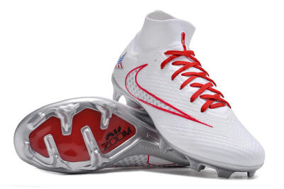 Nike Air Zoom Mercurial Superfly 9 Elite FG High-Tops Football Boots - White/Red/Silver