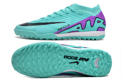 Nike Air Zoom Mercurial Vapor 15 Elite TF Low-Tops Football Shoes - Turquoise/Black/White/Purple