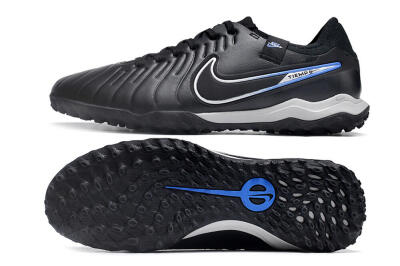 NikeTiempo Legend 10 TF Low-Tops Football Shoes - Black/Blue/White