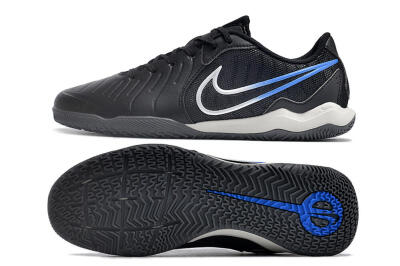 Nike Tiempo Legend 10 Academy IC Low-Tops Football Shoes - Black/White/Blue
