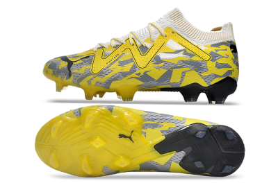 Puma Future Ultimate FG Low-Tops Football Boots - Yellow/White/Grey