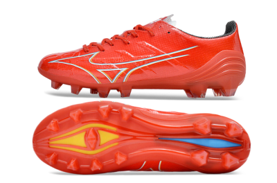Mizuno Morelia Alpha Made in Japan FG Low-Tops Football Boots - Red/White/Blue/Yellow