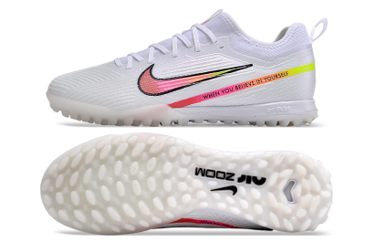 Nike Air Zoom Mercurial Vapor 15 Pro TF Low-Tops Football Shoes - White/Pink/Black/Yellow
