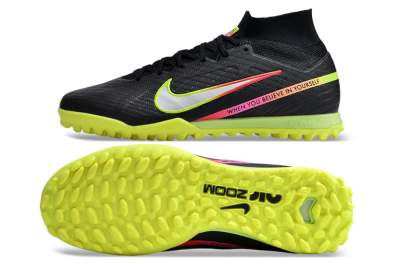 Nike Air Zoom Mercurial Superfly 9 Elite TF High-Tops Football Shoes - Black/Silver/Green/Red
