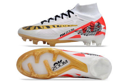 Nike Air Zoom Mercurial Superfly 9 Elite FG High-Tops Football Boots - White/Gold/Black/Red