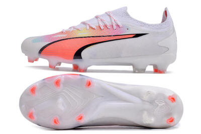 Puma Ultra Ultimate FG Low-Tops Football Boots - White/Red/Black
