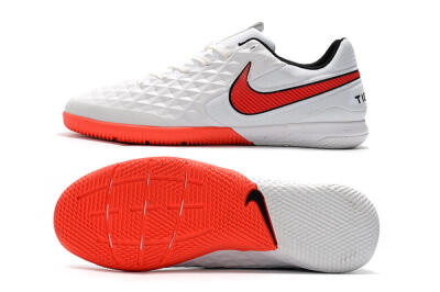 NIke Tiempo Lunar Legend 8 Pro IC Low-Tops Football Shoes - White/Red/Black
