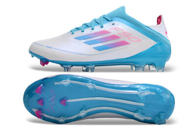 Adidas F50 Adizero FG Low-Tops Football Boots - White/Blue/Pink