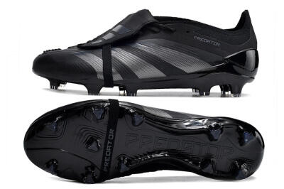 Adidas Predator Elite Foldover Tongue FG Low-Tops Football Boots - Black/Silver/Blue