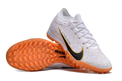 Nike Air Zoom Mercurial Vapor 15 Elite TF Low-Tops Football Shoes - White/Black/Gold