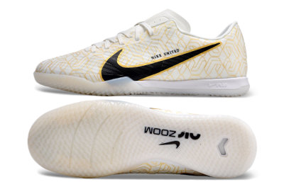 Nike Air Zoom Mercurial Vapor 15 Academy IC Low-Tops Football Shoes - White/Gold/Black