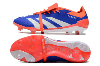 Adidas Predator Elite Foldover Tongue FG Low-Tops Football Boots - Blue/Red/White