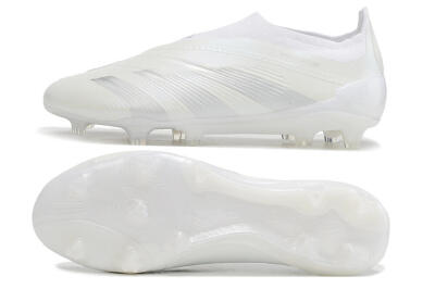 Adidas Predator Elite Laceless FG Low-Tops Football Boots - White/Silver