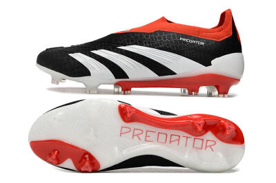 Adidas Predator Elite Laceless FG Low-Tops Football Boots - Black/White/Red