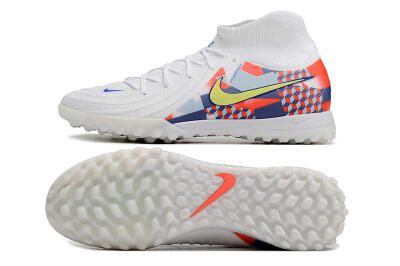 Nike Phantom Luna Elite NU TF High-Tops Football Shoes - White/Red/Yellow/Blue