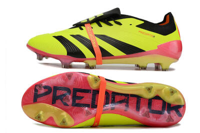 Adidas Predator Elite Foldover Tongue FG Low-Tops Football Boots - Yellow/Black/Pink