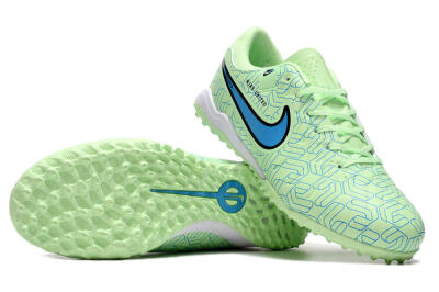 Nike Tiempo Legend 10 Pro TF Low-Tops Football Shoes - Green/Blue/White