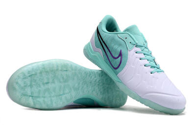 Nike Tiempo Legend 10 Pro IC Low-Tops Football Shoes - White/Blue/Purple