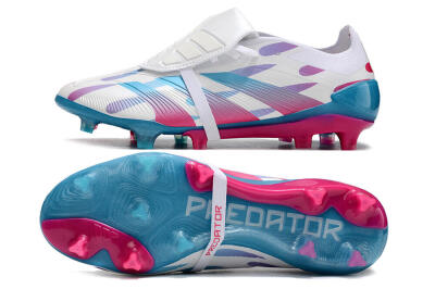 Adidas Predator Elite Foldover Tongue FG Low-Tops Football Boots - White/Blue/Pink