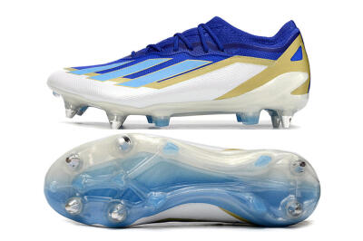 Adidas X Crazyfast.1 Messi SG Low-Tops Football Boots - Blue/Jade/Gold/White