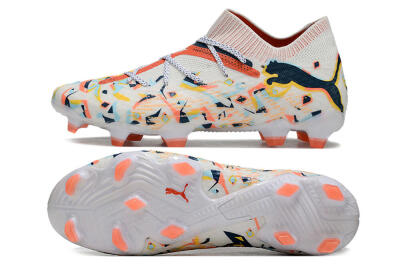 Puma Future FG Low-Tops Football Boots - White/Red/Yellow/Blue/Pink