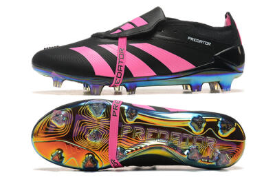 Adidas Predator Elite Foldover Tongue FG Low-Tops Football Boots - Black/Pink