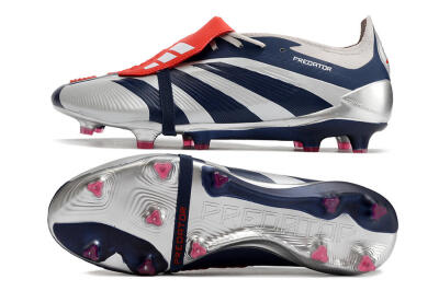 Adidas Predator Elite Foldover Tongue FG Low-Tops Football Boots - Silver/Black/Red