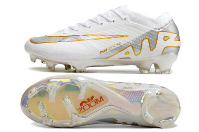 Nike Air Zoom Mercurial Vapor 15 Elite FG Low-Tops Football Boots - White/Silver/Gold