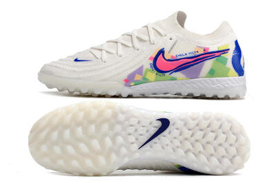 Nike Phantom GX 2 Elite TF Low-Tops Football Shoes - White/Blue/Pink/Yellow
