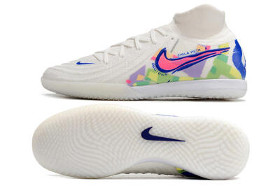 Nike Phantom Luna Elite NU IC High-Tops Football Shoes - White/Blue/Pink/Yellow