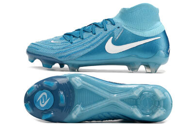 Nike Phantom Luna Elite NU FG High-Tops Football Boots - Light Blue/White