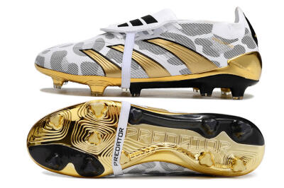 Adidas Predator Elite Foldover Tongue FG Low-Tops Football Boots - White/Silver/Gold/Black