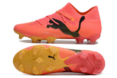 Puma Future 7 Ultimate FG Low-Tops Football Boots - Pink/Black/Yellow