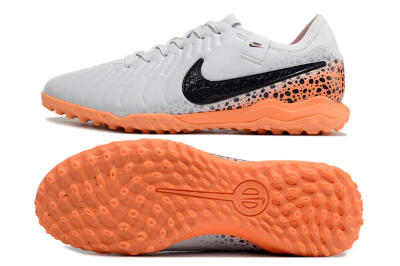 Nike Tiempo Legend 10 Pro TF Low-Tops Football Shoes - White/Black/Orange