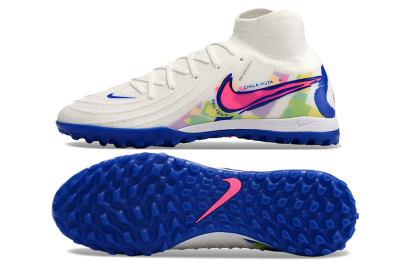 Nike Phantom GX 2 Luna Elite TF High-Tops Football Shoes - White/Blue/Pink