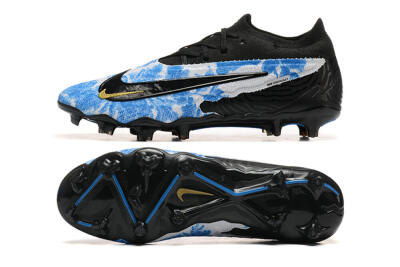 Nike Phantom GX Elite FG Low-Tops Football Boots - Blue/Grey/Black/Gold