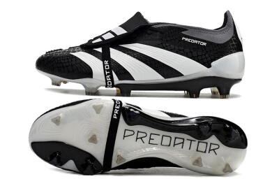 Adidas Predator Elite Foldover Tongue FG Low-Tops Football Boots - Black/White/Grey