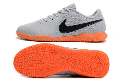 Nike Tiempo Legend 10 Elite IC Low-Tops Football Shoes - Grey/Black/Orange