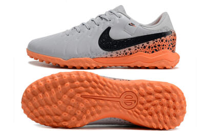 Nike Tiempo Legend 10 Elite TF Low-Tops Football Shoes - Grey/Black/Orange