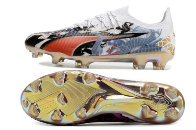 Puma Ultra Ultimate FG Low-Tops Football Boots - White/Black/Red/Blue