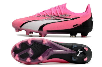 Puma Ultra Ultimate FG Low-Tops Football Boots - Pink/White/Black