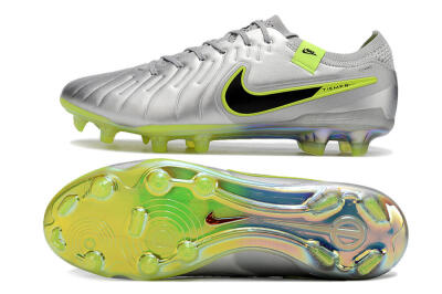 NikeTiempo Legend 10 Elite FG Low-Tops Football Boots - Silver/Yellow/Black