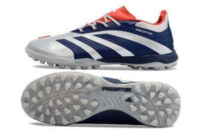 Adidas Predator 24 Elite TF Low-Tops Football Shoes - Silver/Blue/Red
